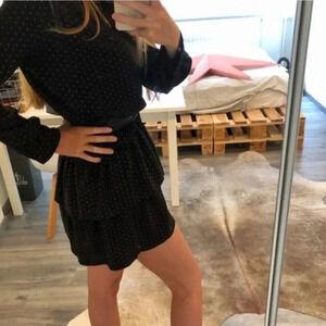 Scotch & Soda Stars Print Long Sleeve Low Waist Mini Ruffled Dress  Size Medium.